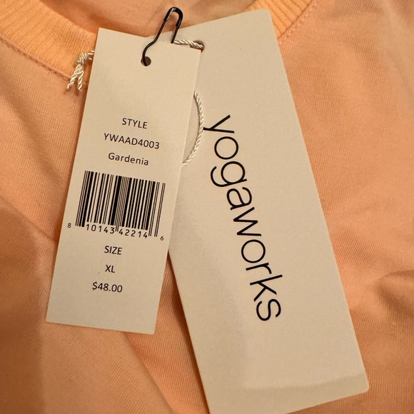 YOGAWORKS long sleeve XL super soft shirt.  Light/pale peach. - Picture 3 of 4